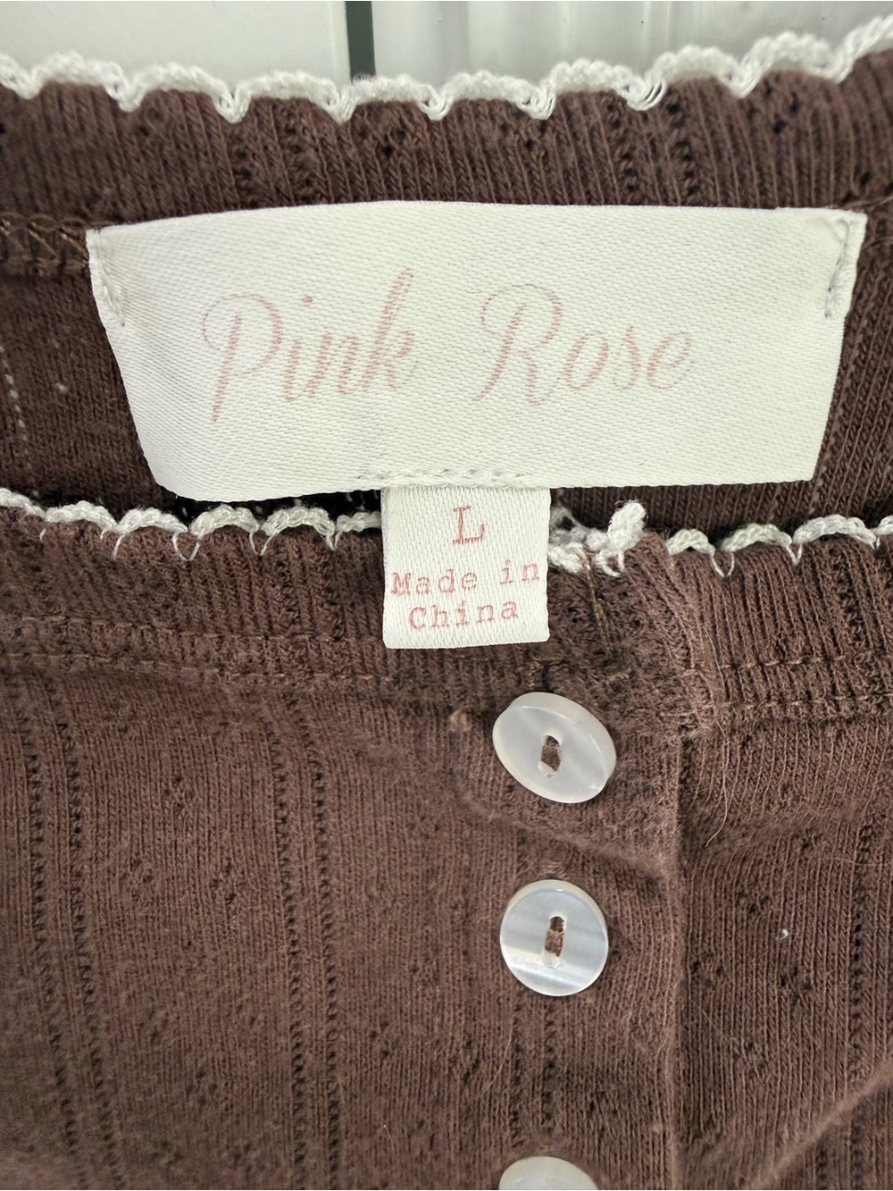 Pink Rose Brown Ribbed Button-Front Tank - Picture 2 of 2